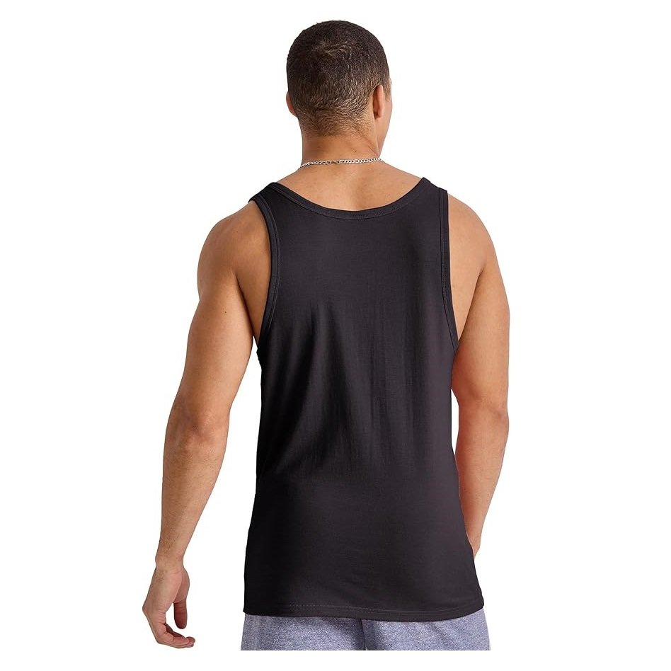 Whole sale price OEM service solid color 100% cotton single jersey sleeve less O neck men's tank top from Bangladesh best price