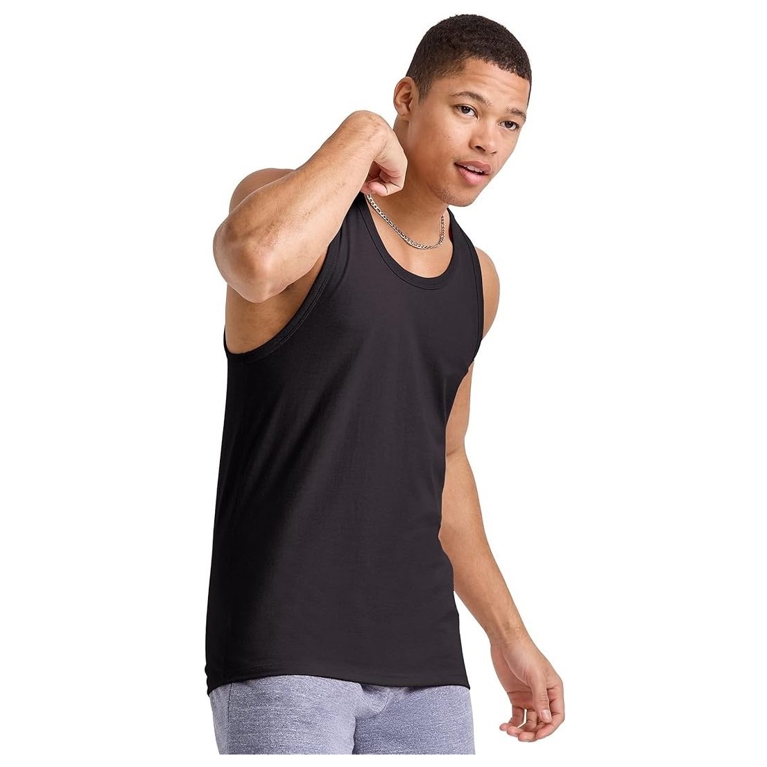 Whole sale price OEM service solid color 100% cotton single jersey sleeve less O neck men's tank top from Bangladesh best price