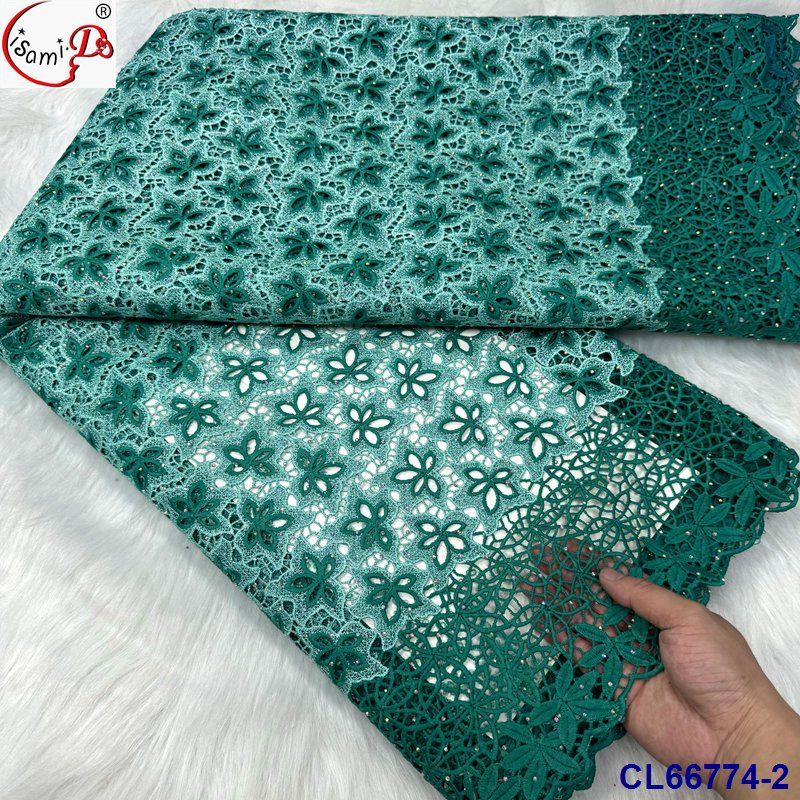 Lisami High Quality African Cord Lace Fabric Embroidery Guipure for Nigerian Dress