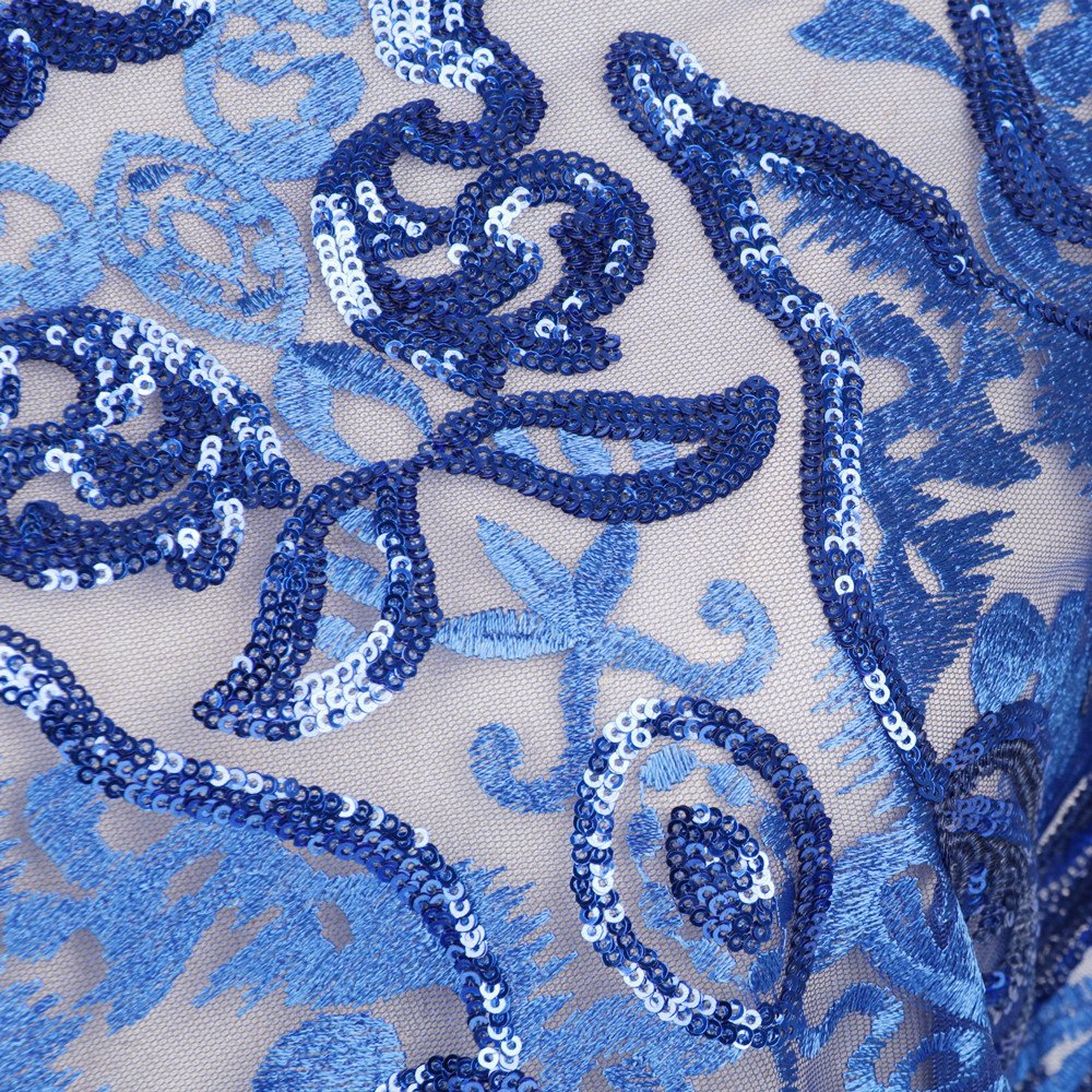 european sequin embroidery lace fabric for women party dress floral sequin embroidery fabrics for clothing material