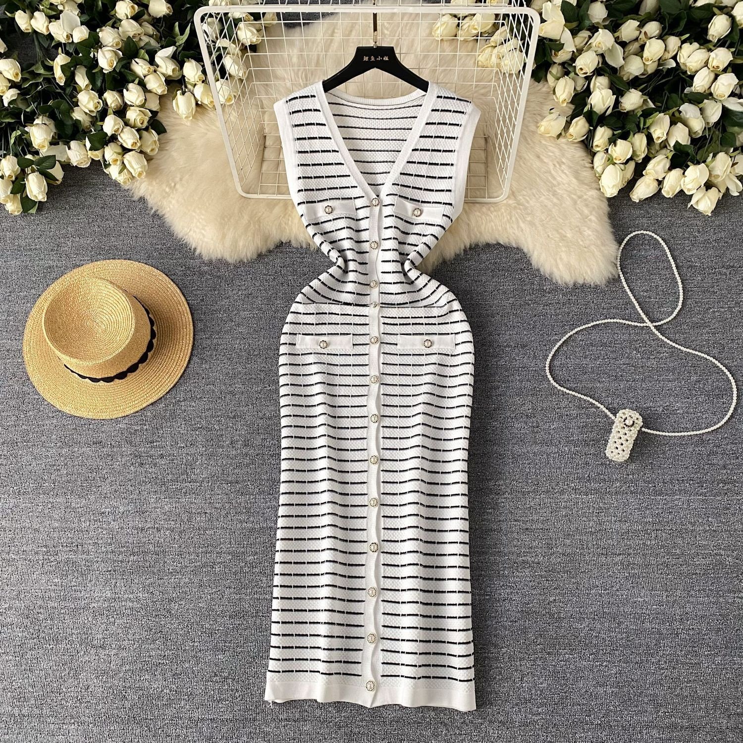 2024 New Arrival Summer Elegant Sun Dress For Women Fringe Lace Dress White Knitting Casual Ladies for Party