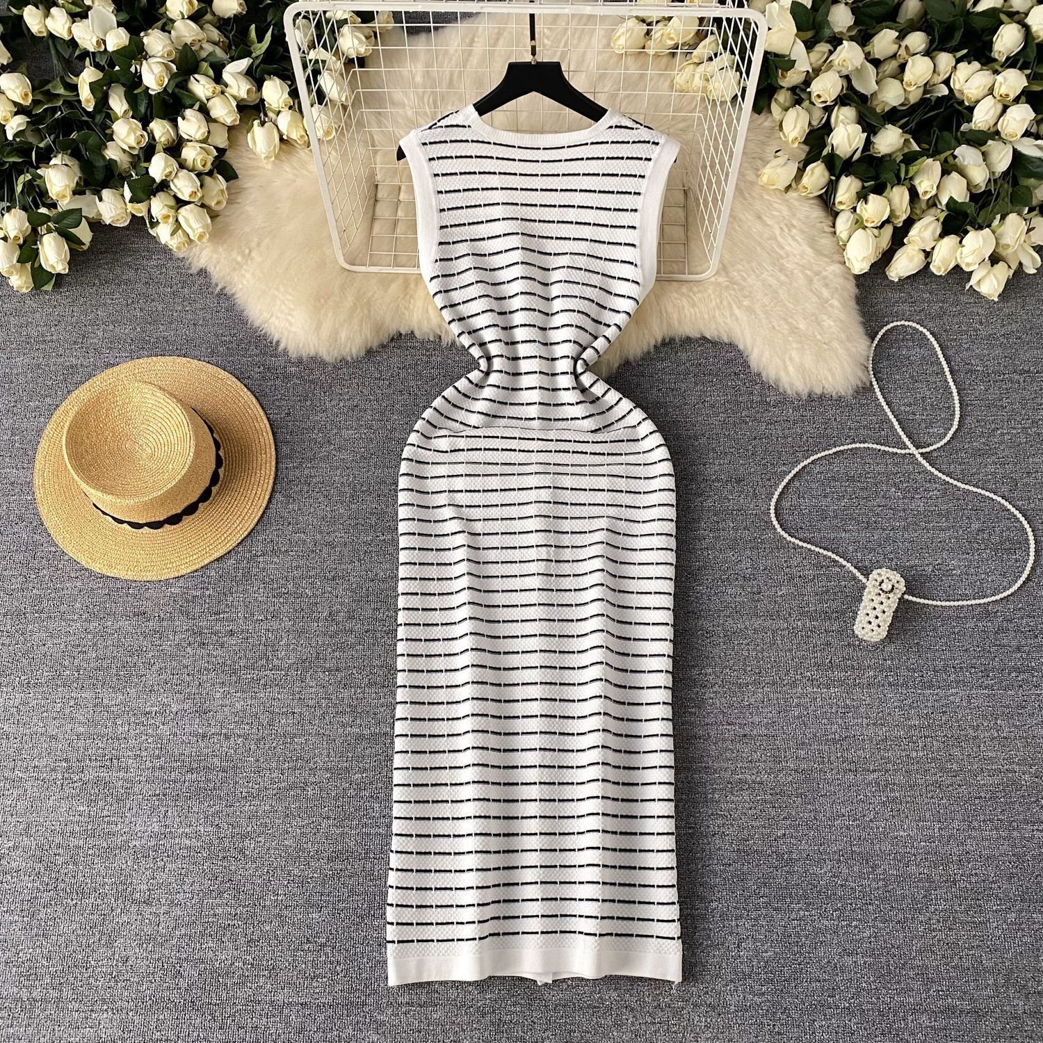 2024 New Arrival Summer Elegant Sun Dress For Women Fringe Lace Dress White Knitting Casual Ladies for Party