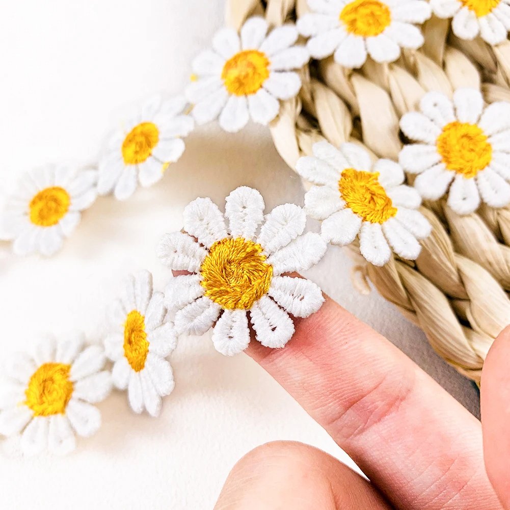 Embroidery Handmade Patchwork Ribbon DIY Apparel Sewing Accessories Daisy Lace Trim High Quality Flower Lace Fabric