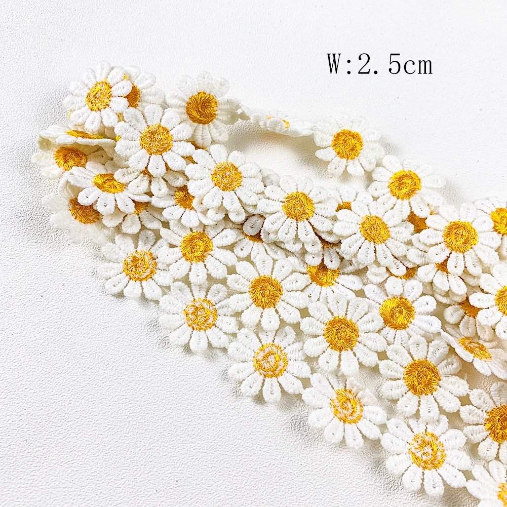 Embroidery Handmade Patchwork Ribbon DIY Apparel Sewing Accessories Daisy Lace Trim High Quality Flower Lace Fabric