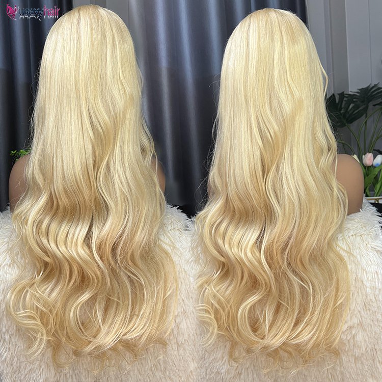 HD 250% 42 Inch 613 Blonde Ombre Body Wave Lace Front Human Hair Wigs 5X5 Glueless Ready to Wear 13X4 Lace Frontal Wig