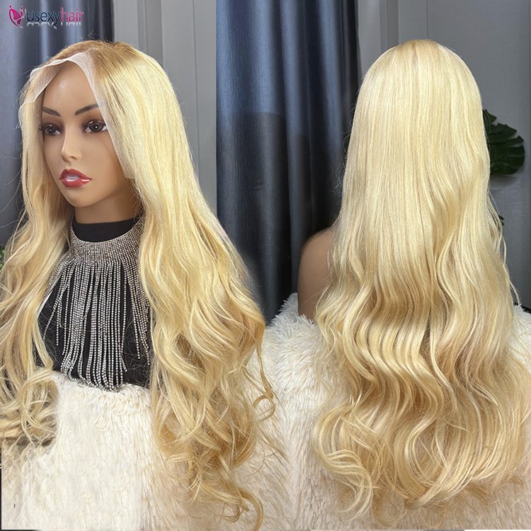 HD 250% 42 Inch 613 Blonde Ombre Body Wave Lace Front Human Hair Wigs 5X5 Glueless Ready to Wear 13X4 Lace Frontal Wig