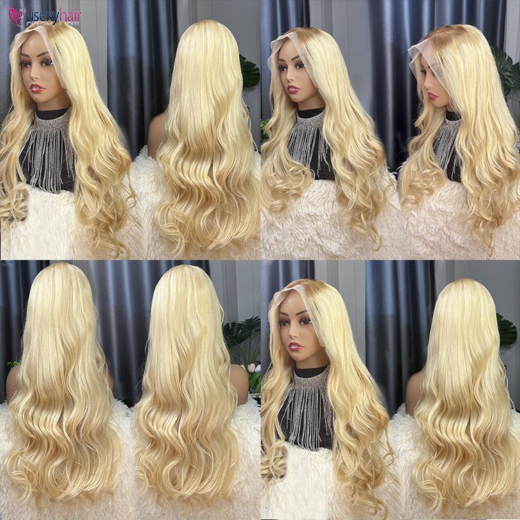 HD 250% 42 Inch 613 Blonde Ombre Body Wave Lace Front Human Hair Wigs 5X5 Glueless Ready to Wear 13X4 Lace Frontal Wig