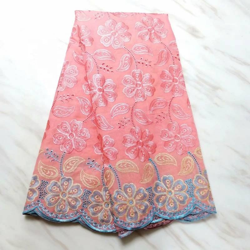 AF11283 pink color high quality swiss voile embroidered lace fabric