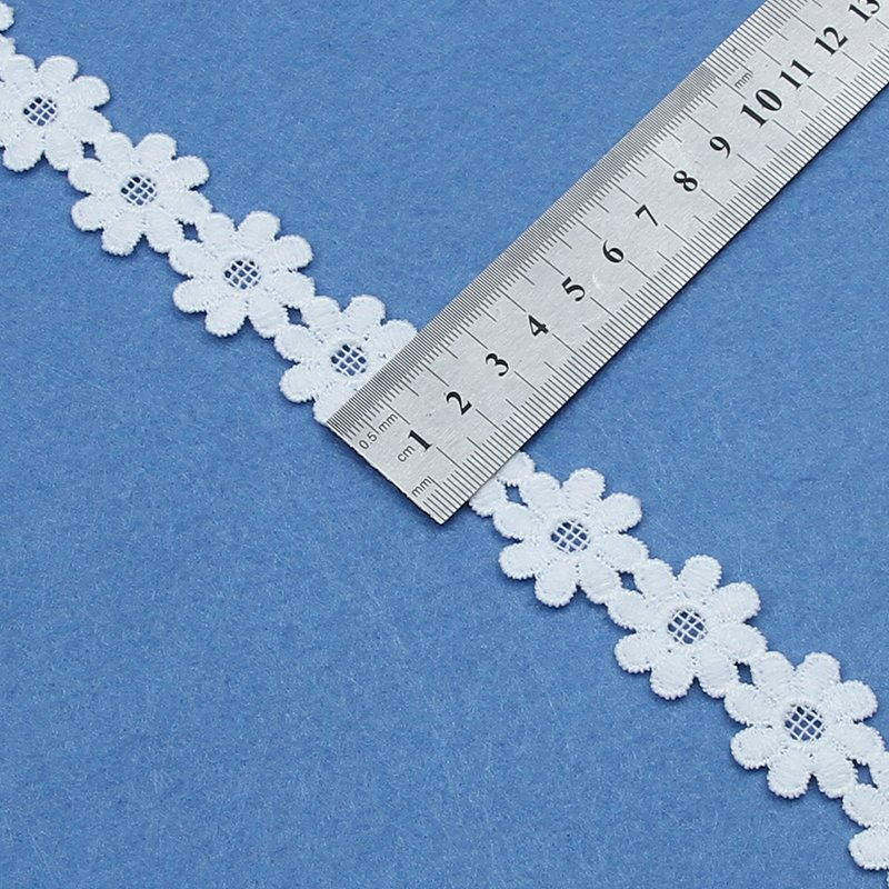 High quality milk white water-soluble embroidery lace trim flowers african guipure lace fabrics for party dress