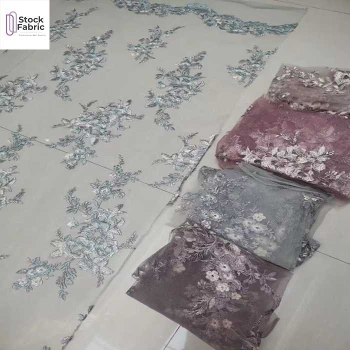 China textile hot selling woven heavy mesh embroidery fabric stock lot for clothing