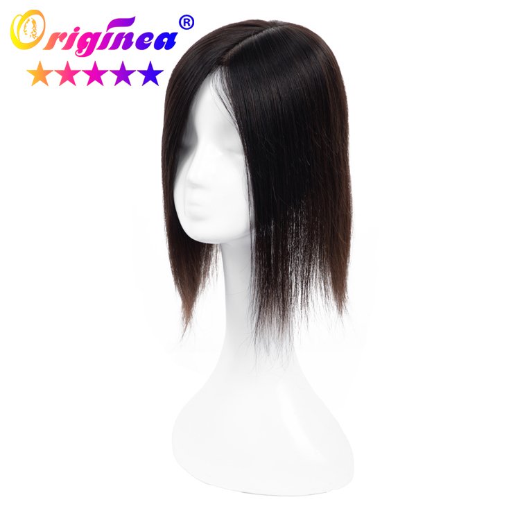 BLT 60 Net With Inject Left Part New real lace topper hair system wig toupee short human hair piece topper for women