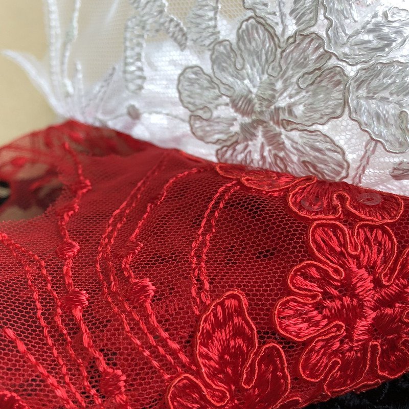 Mesh sequins flower embroidery lace applique for wedding dress 3D flower lace with sequin