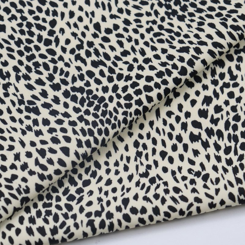 Nylon 77% Spandex 23% Weft Knitted Matte Double-sided Custom Black Dot Printed Fabric For Swimwear/ Underwear