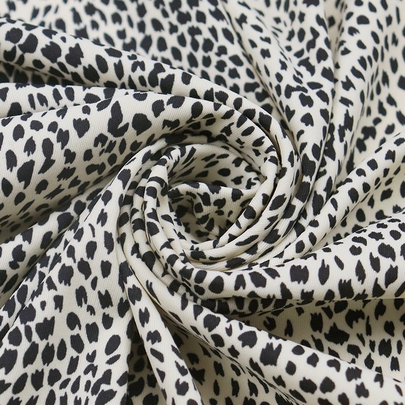 Nylon 77% Spandex 23% Weft Knitted Matte Double-sided Custom Black Dot Printed Fabric For Swimwear/ Underwear