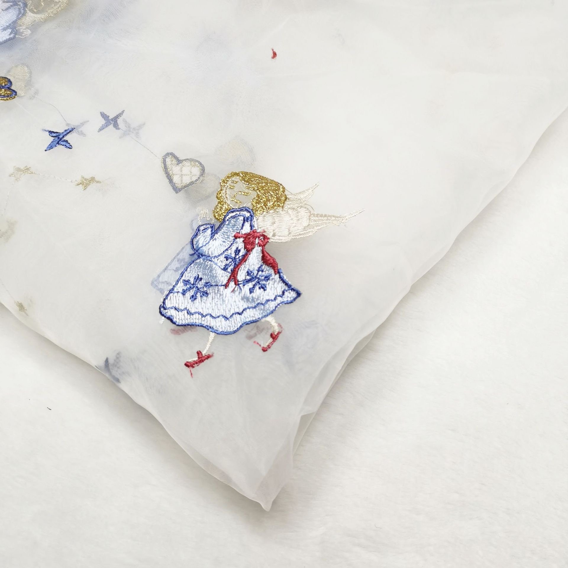 2024 Tessuto da ricamo Mesh Lace Unicorn embroidery fabric Spring and summer girl dress fabric mesh tulle embroidery fabric