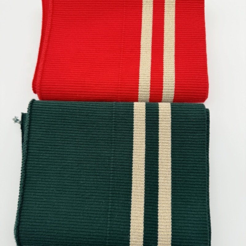 Cotton Rib Cuff Stripe Flat Knit Polo Shirt Collar and Cuff, Trim Garment or Accessorize