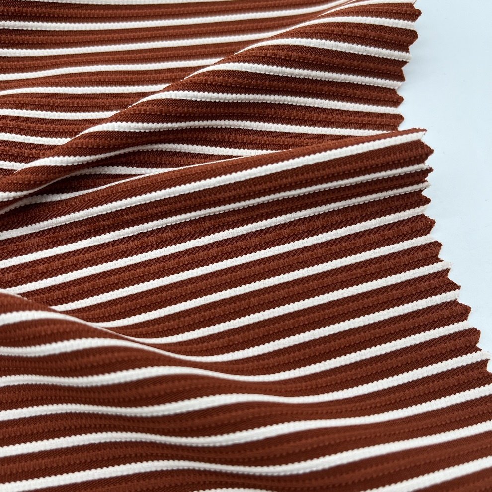 new product stripe jacquard polyester spandex swimwear swimsuit elastic stock swimwear fabric bikini textile