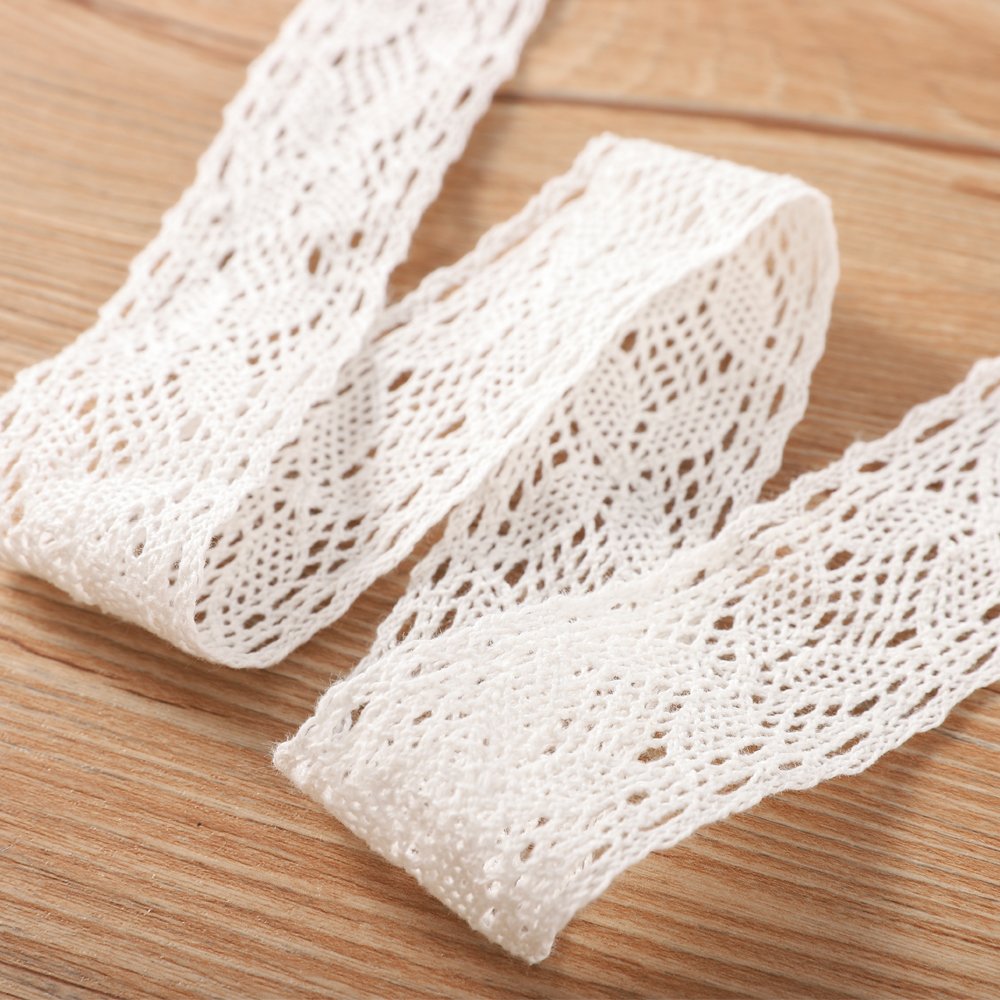 Wholesale Factory soft white 100% cotton lace Crochet lace trim for women dress