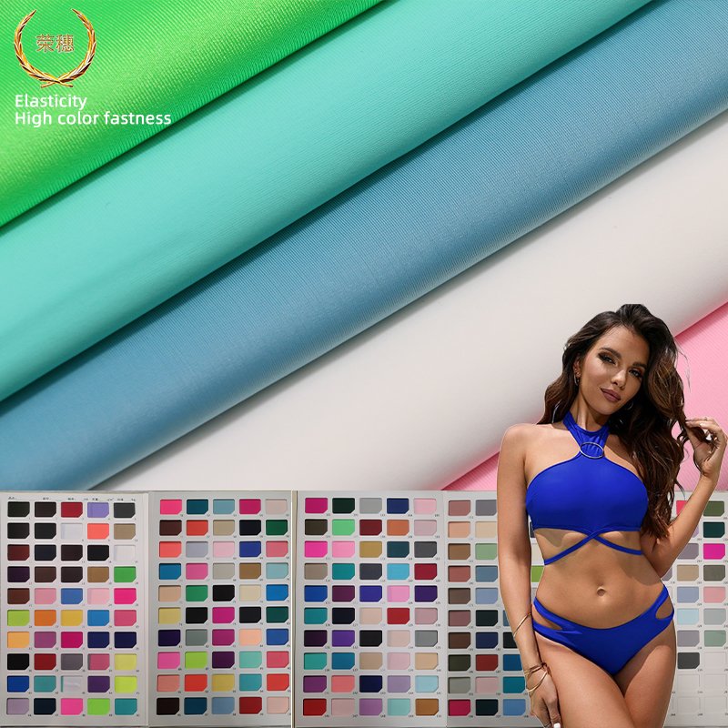 Knitted Nylon Spandex 4 Way Stretch Fabric for Swimsuit Bikini High Quality Breathable Waterproof Elastic Stretch Swimwear