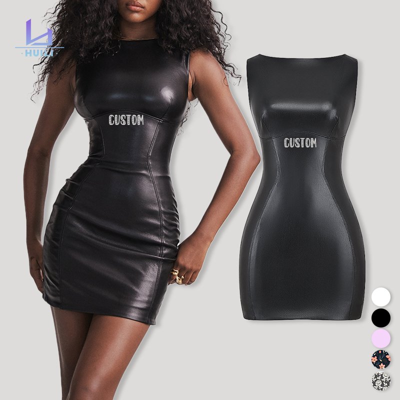 Huili Manufacturer New Spring Summer Fashion Sexy Dresses Women Night Sleeveless Black Dresses Lady Elegant Dresses