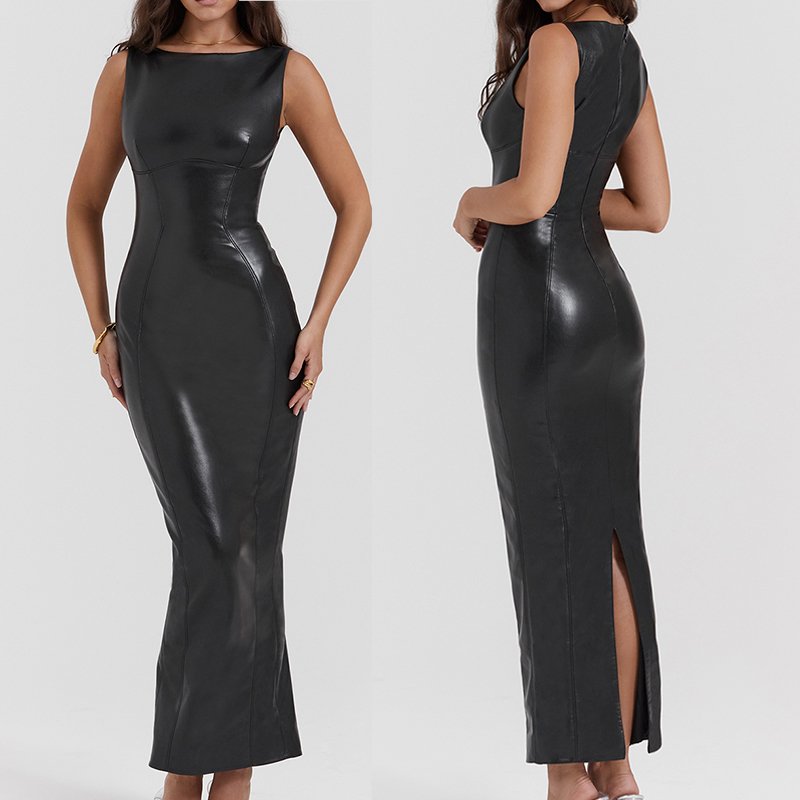 Huili Manufacturer New Spring Summer Fashion Sexy Dresses Women Night Sleeveless Black Dresses Lady Elegant Dresses