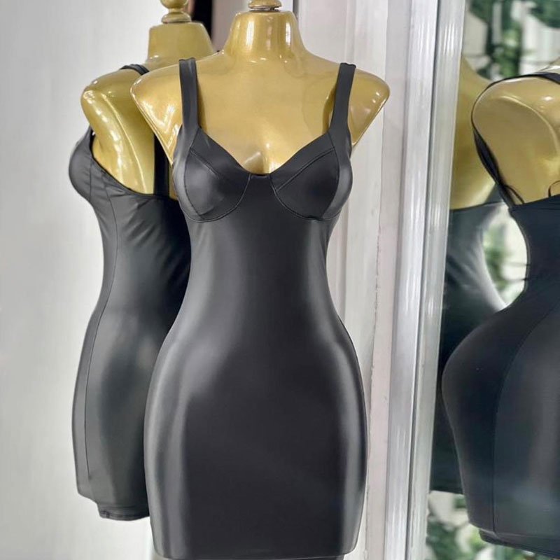 Huili Manufacturer New Spring Summer Fashion Sexy Dresses Women Night Sleeveless Black Dresses Lady Elegant Dresses