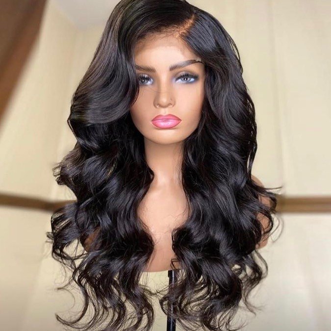 Fast shipping 100% human hair 13*6 transparent lace front bodywave wigs with baby hair for black women