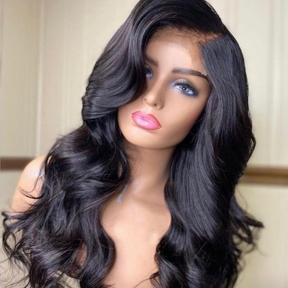Fast shipping 100% human hair 13*6 transparent lace front bodywave wigs with baby hair for black women