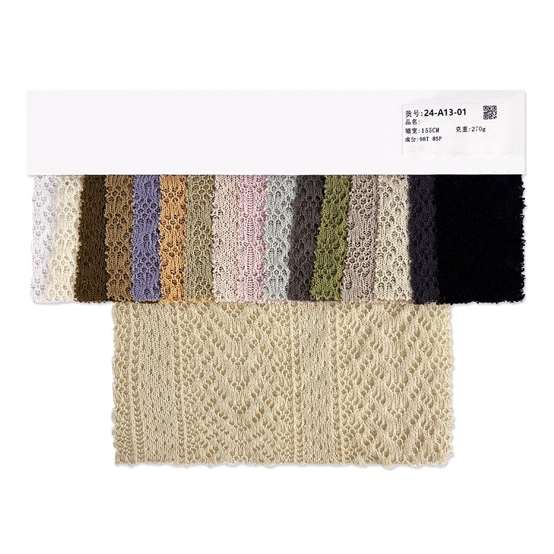 Autumn 270gsm 98%Polyester 2% Spandex Breathable Stretch Jacquard Jersey Knit Fabric For Dress