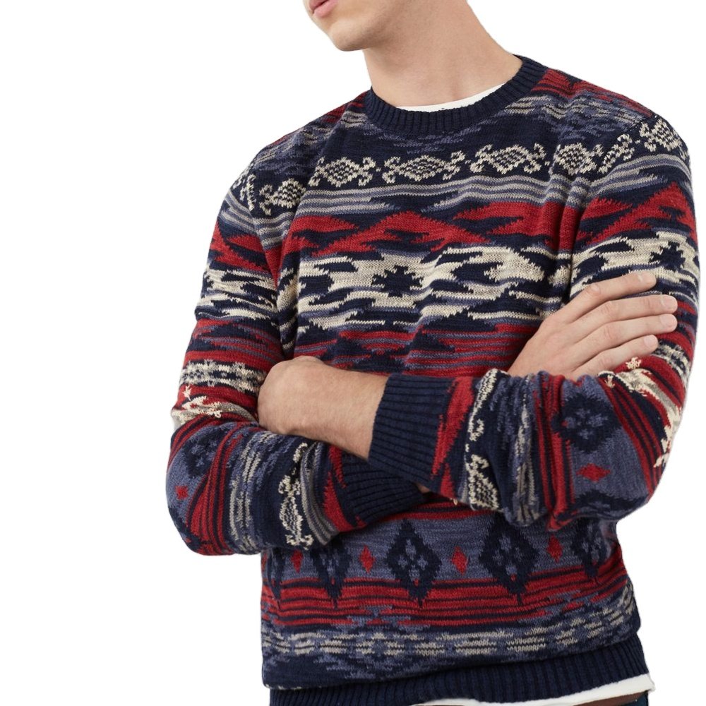 Made To Order 2024 Men's Plus Size Cotton Ribbed Pullover Sweater Customizable Colors And Sizes Fabric Produced In Bangladesh