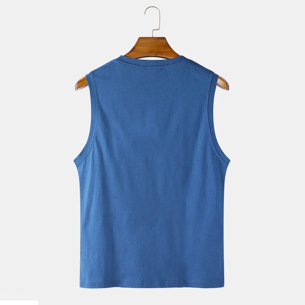 Men's Basic Gym Stringer Printed Tank Tops Solid Color Custom Fitness Wear Made of Polyester Mesh for Workouts