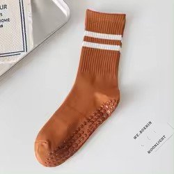 Custom Logo Crew Pilates Anti Slip Sock Gym Reformer Ribbed Non Slip Pilates Yoga Socks For Women Non-Slip Grips