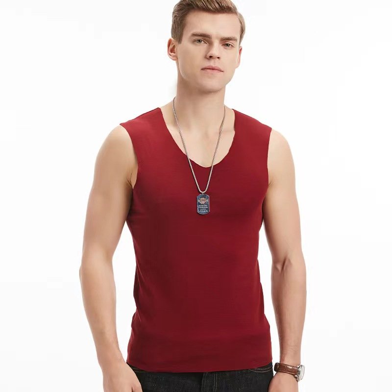 new arrival Essentials Men's Regular-Fit V neck wide shoulder Tank Top with big elastic