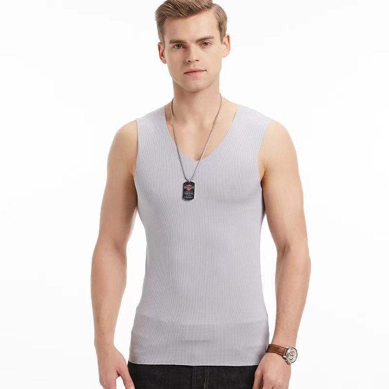new arrival Essentials Men's Regular-Fit V neck wide shoulder Tank Top with big elastic