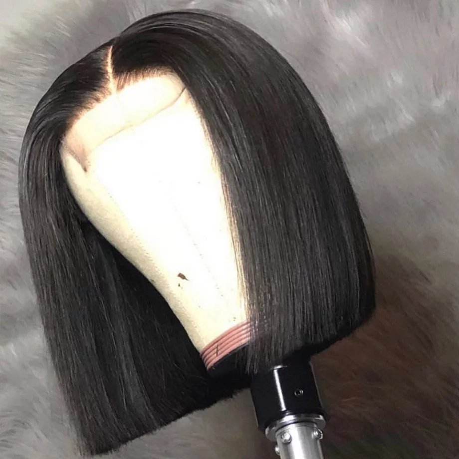 Wholesale Virgin Cuticle Aligned Hair 4X4 Lace Closure Bob Wig For Black Women Raw Peruvian Hair Lace Closure Wig