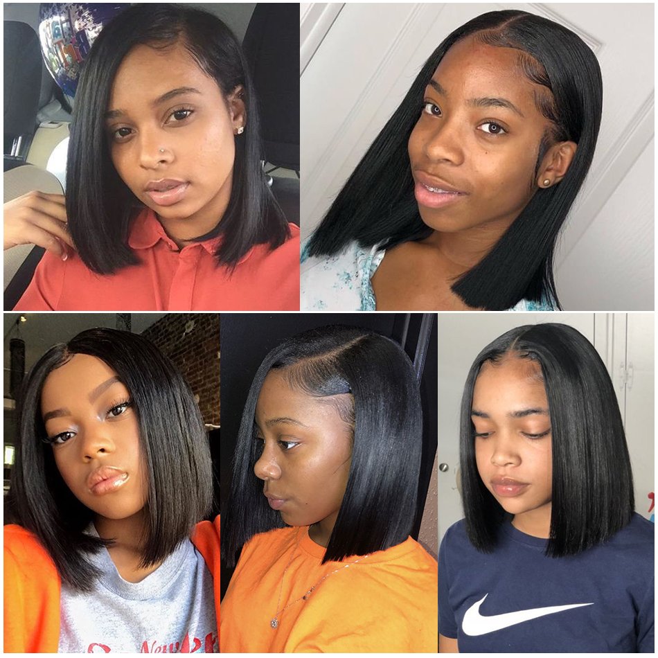 Wholesale Virgin Cuticle Aligned Hair 4X4 Lace Closure Bob Wig For Black Women Raw Peruvian Hair Lace Closure Wig