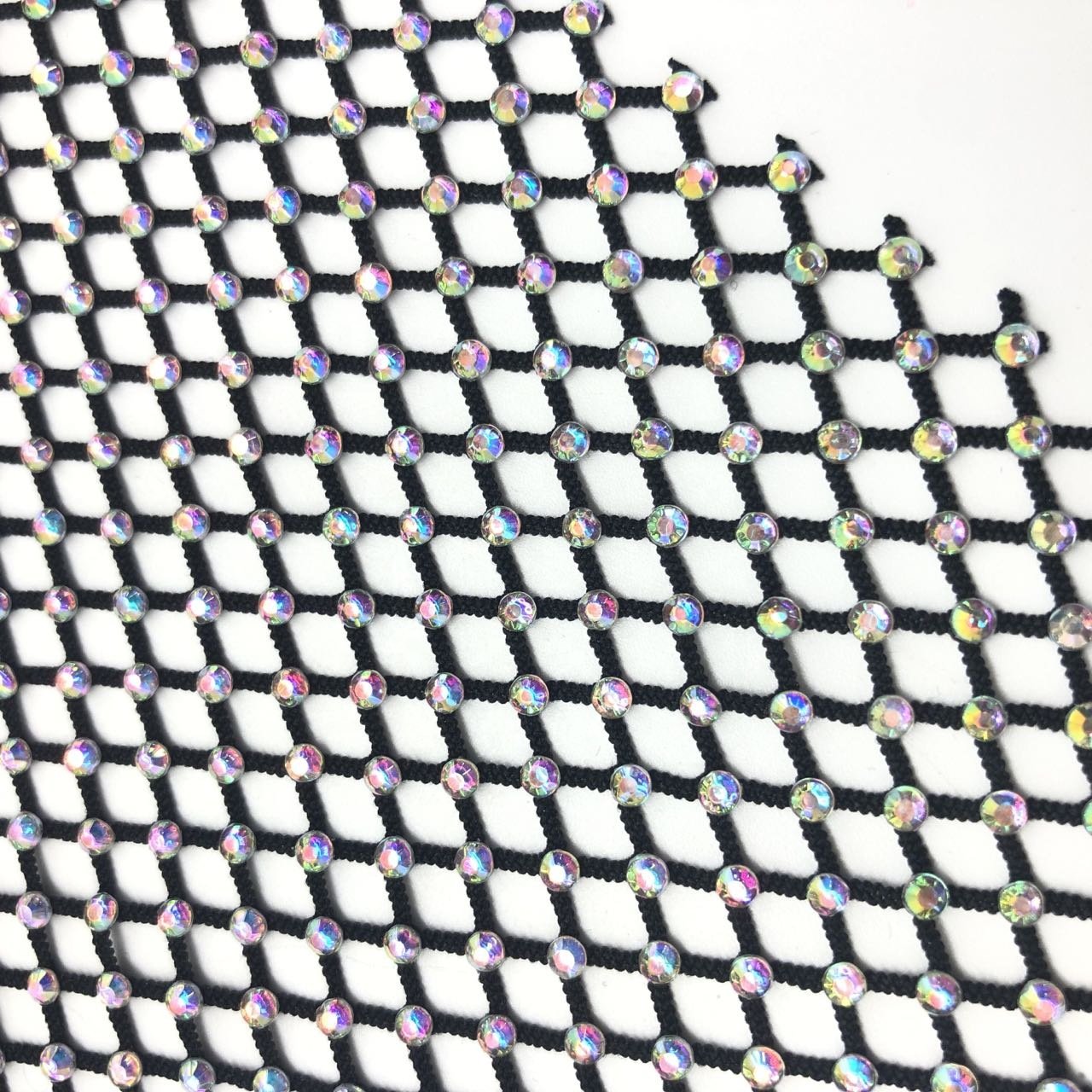 New design Stretch Elastic Diamond Fishnet Strass Crystal Mesh Fabric Trimming Rhinestone Net Mesh For Shoe Garment Accessories