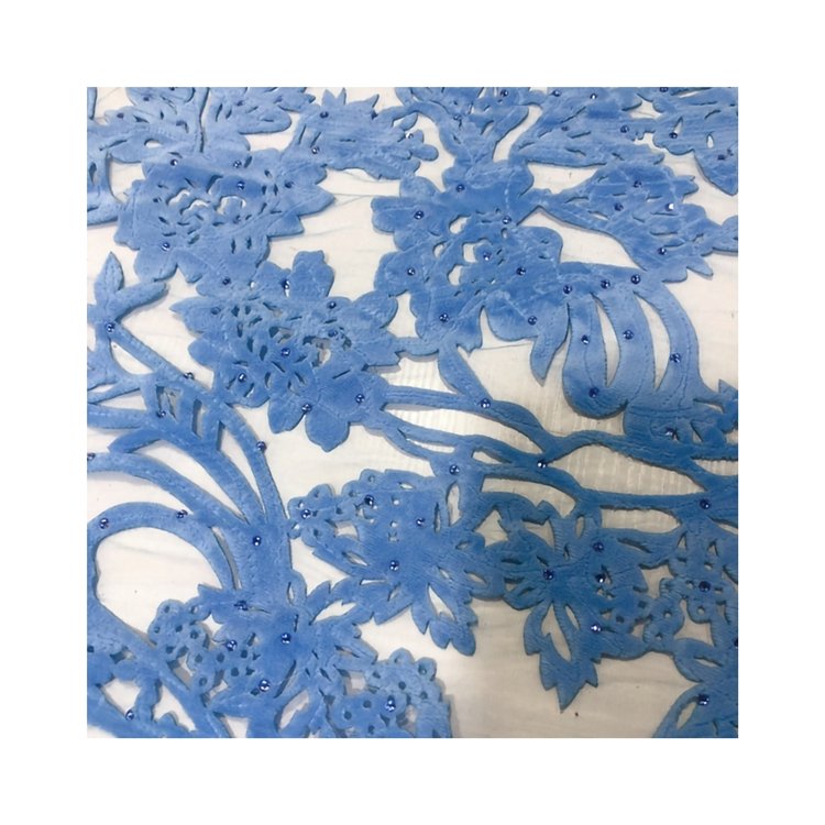 China Good 3d Embroidery Lace Embroidery Cloth Fabric for Clothing Textile Factory