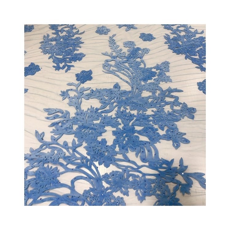 China Good 3d Embroidery Lace Embroidery Cloth Fabric for Clothing Textile Factory