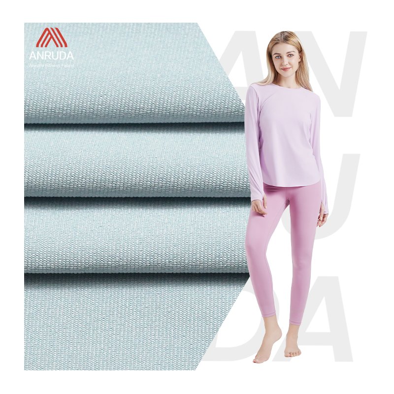 A3273 Rib Fabric Stock Lot High Stretch Superfine Fleece Brushed Polyester Knit Ribbed Activewear Shirts Spandex Fabric
