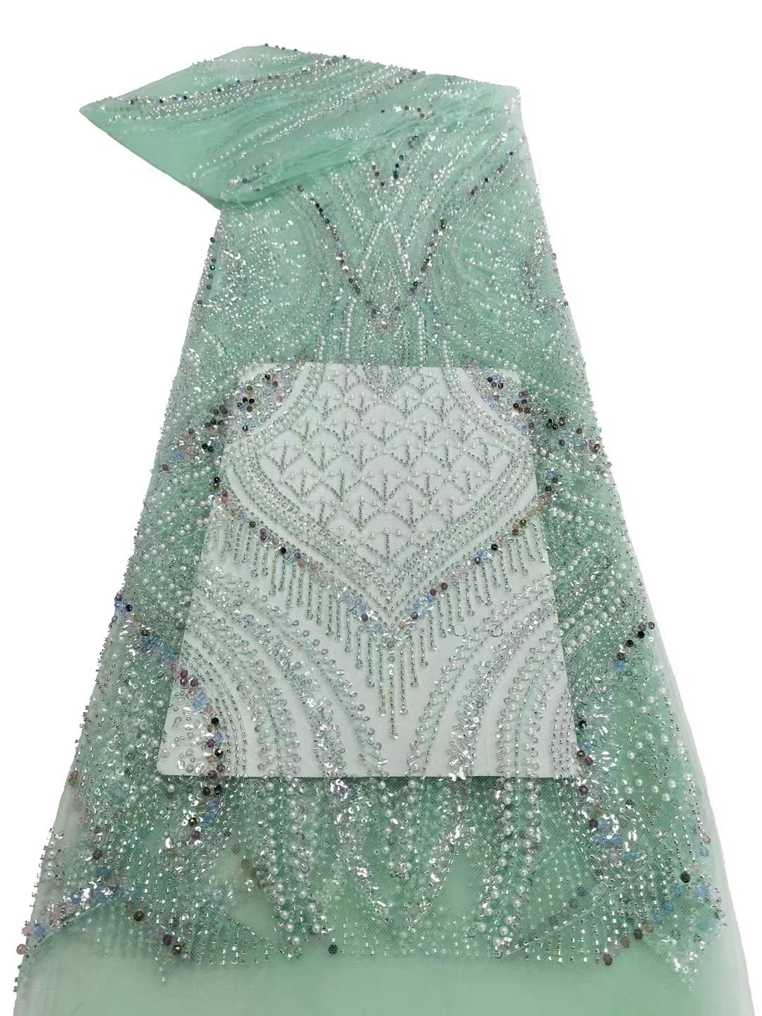 Factory Direct New Sequin Lace Embroidery Fabric Performance Dress Cheongsam Fabric For Slimming