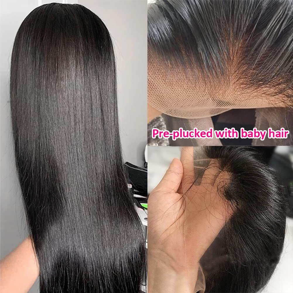 Pre Plucked 100% Virgin Transparent Lace Human Hair Wigs Lace Front Brazilian Hair HD Lace Closure Wigs