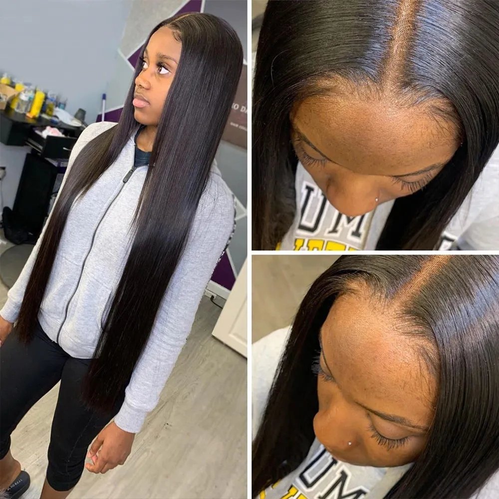 Pre Plucked 100% Virgin Transparent Lace Human Hair Wigs Lace Front Brazilian Hair HD Lace Closure Wigs