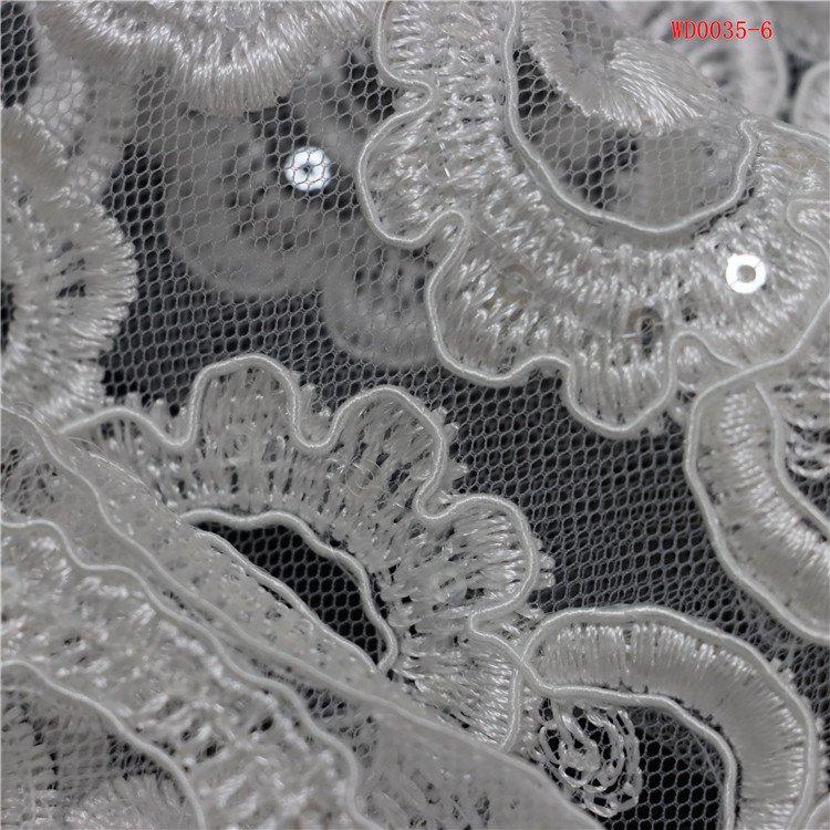Luxury gold elegant white french Crystal Tube Glass Beads shining sequins fabric Cord embroidery fabric for wedding party dress