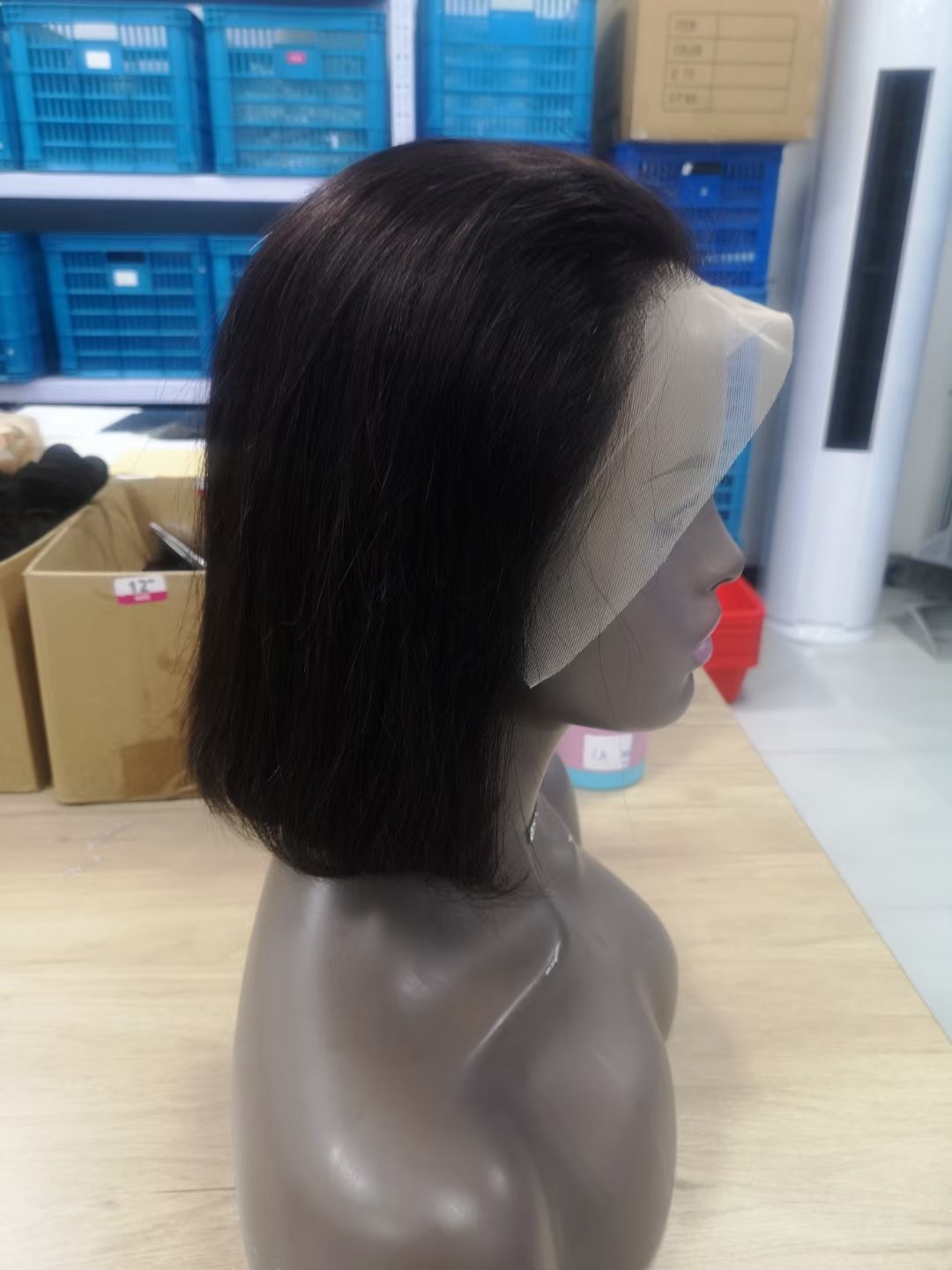 Wholesale Glueless Transparent Hd Full Lace Frontal Bob Wigs For Black Women Natural 100% Human Hair Short Perruvian Wigs