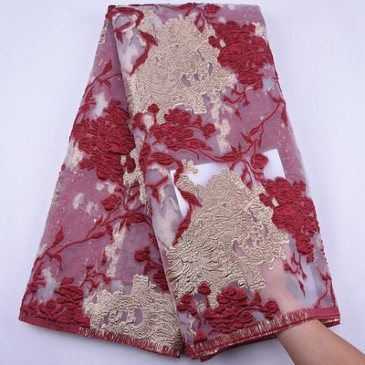 African Nigerian Tulle Lace Fabric, Organza Embroidery, Brocade Jacquard dress fabric , French Lace fabric High Quality,