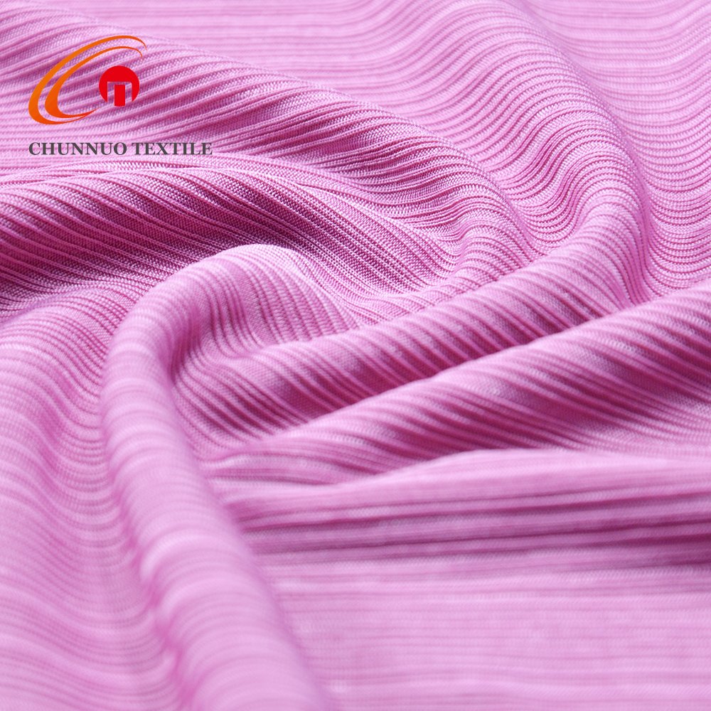 Shaoxing Chunnuo Polyester Spandex Interlock Knit Rib Fabric