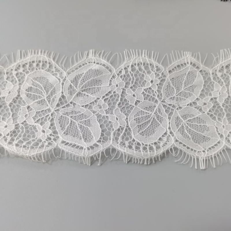 Wholesale textile ornaments width 8.cm eyelash lace white and black nylon lace
