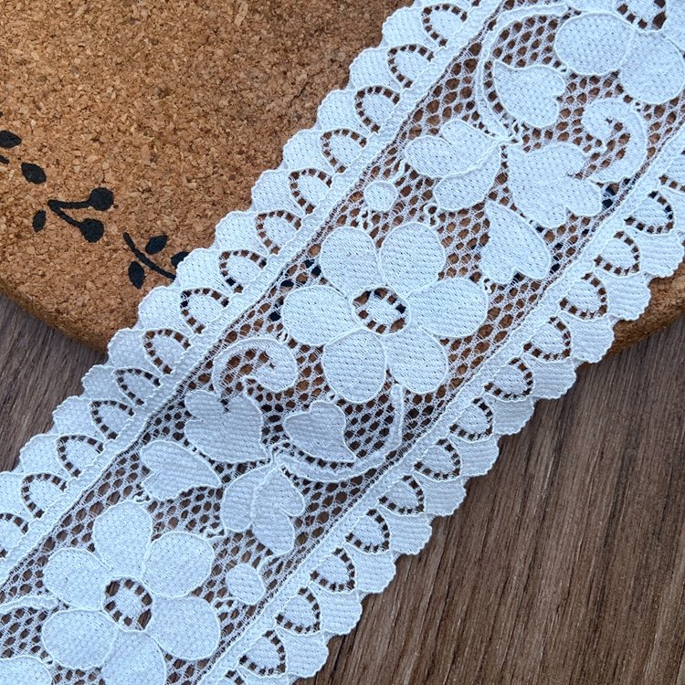 Zeal Wholesale 6cm Elastic Lace Ribbon Tape African Lace Fabric Dress Sewing Clothing Embroidery Accessories Made Nylon Spandex