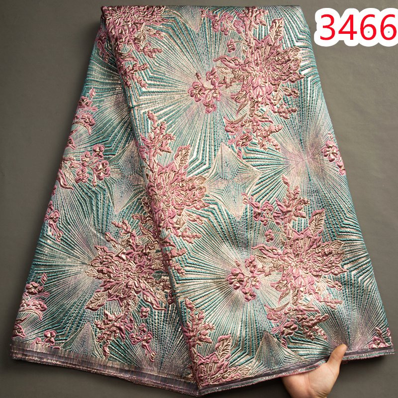 French Brocade Lace Fabric High Quality African Lace Fabric Embroidery Jacquard Tissue For Women Wedding Party 3466